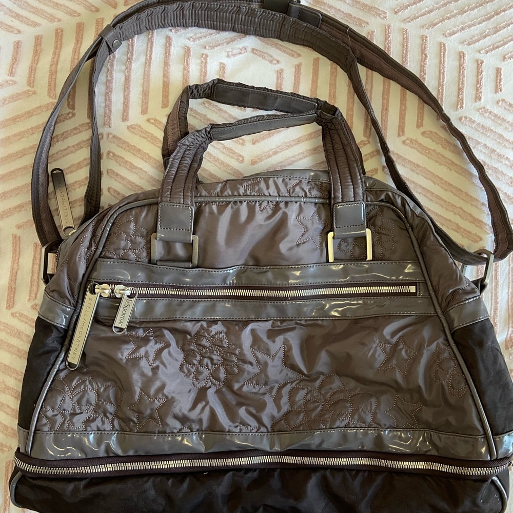 Stella McCartney Bowling Lesportsac Ltd Ed XL Quilted Plum Nylon Weekend Vintage